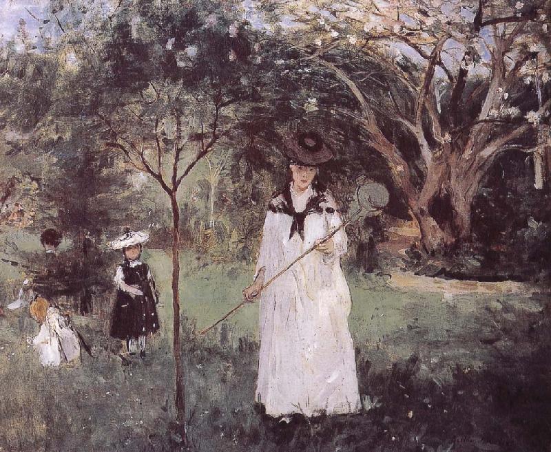 Berthe Morisot Catching the butterfly oil painting image